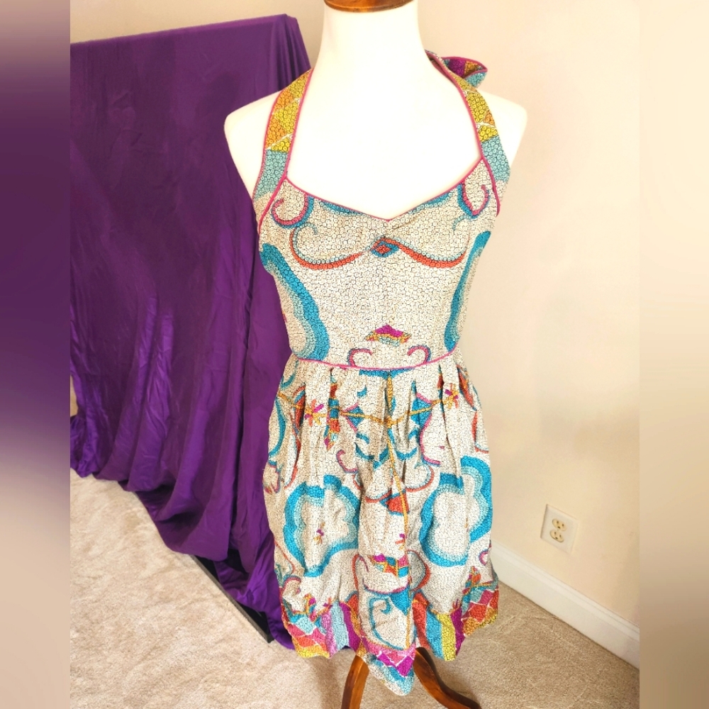 Silk Nicole Miller halter dress size 6